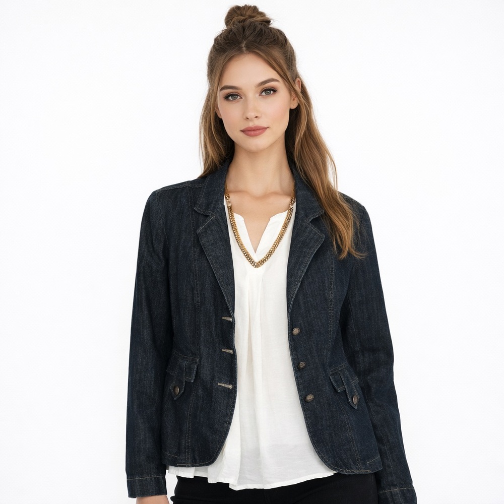 13. Copper Beaded V Neck & Denim Jacket Bundle